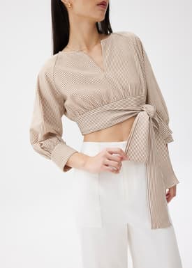 Striped Puff Sleeve Blouse