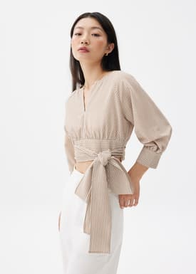 Striped Puff Sleeve Blouse