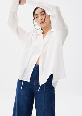 Crinkled Button Down Shirt