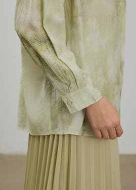 Oversized Abstract Collared Shirt