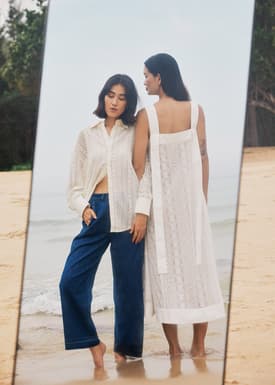 Relaxed Lace Collared Shirt