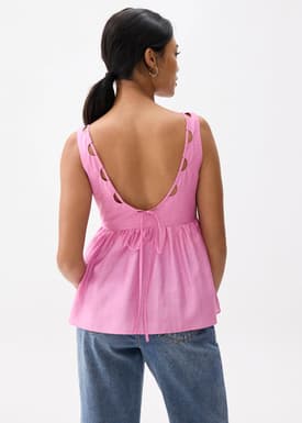 Padded Scoop Neck Peplum Top
