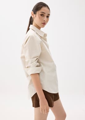 Striped Relaxed Collared Shirt