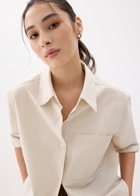 Striped Relaxed Collared Shirt