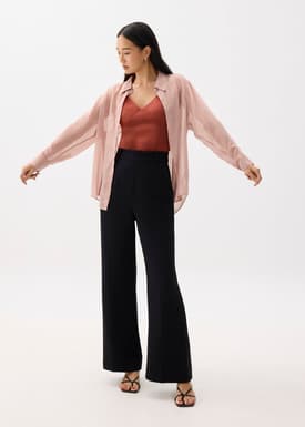 Relaxed Crinkled Collared Shirt