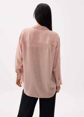 Relaxed Crinkled Collared Shirt