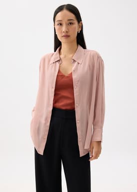 Relaxed Crinkled Collared Shirt