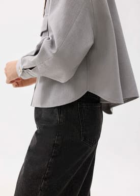Tweed Boxy Crop Shirt