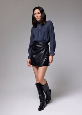 Pleated Ruffle Blouse