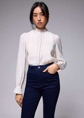 Pleated Ruffle Blouse