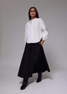 RuchedReady® Relaxed Cotton Collared Blouse