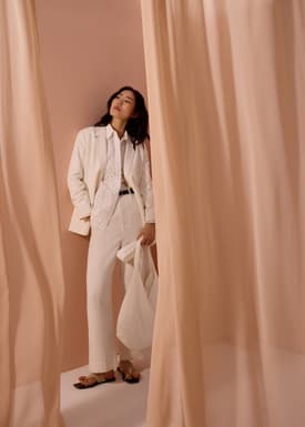 RuchedReady® Relaxed Collared Shirt in Soft Breeze Broderie