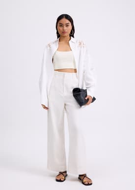 Leggy™ Seva Textured Super High Waist Straight Leg Pants