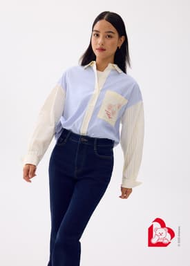 Love, Bonito | Wiggle Wiggle RuchedReady® Oversized Shirt in Light Blue