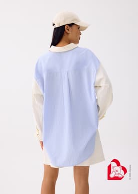 Love, Bonito | Wiggle Wiggle RuchedReady® Oversized Shirt in Light Blue