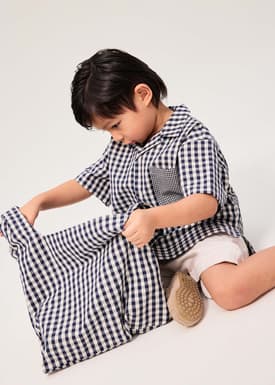 Kids' Gingham Cotton Button Down Shirt
