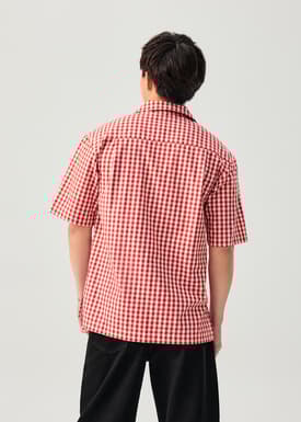 Unisex Relaxed Gingham Cotton Button Down Shirt