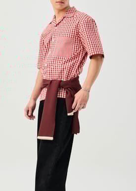 Unisex Relaxed Gingham Cotton Button Down Shirt