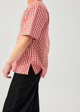 Unisex Relaxed Gingham Cotton Button Down Shirt