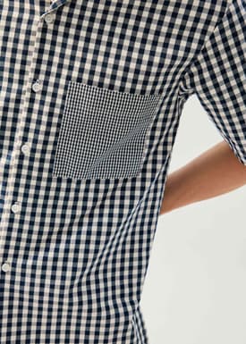 Unisex Relaxed Gingham Cotton Button Down Shirt