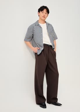 Unisex Relaxed Gingham Cotton Button Down Shirt