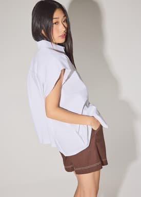 Oversized Cotton Button Down Long Shirt