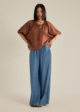 Lyocell Relaxed Front Tie Top