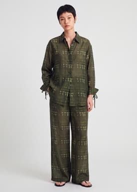 Printed Oversized Lyocell Blouse