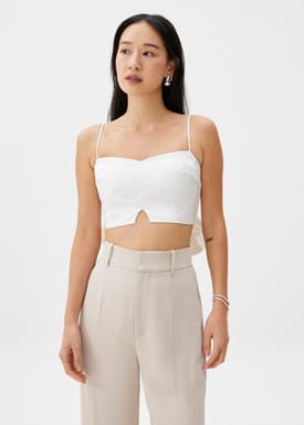 Padded Jacquard Bustier Camisole Top
