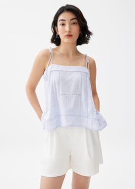 Cotton Lace Trim Camisole Top