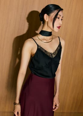 Lace Cut Out Camisole Top