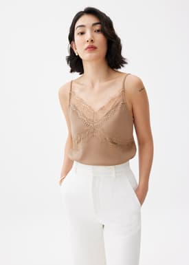Lace Cut Out Camisole Top