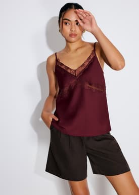 Lace Cut Out Camisole Top