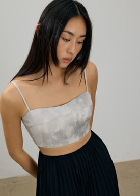BraFree by LB Abstract Smocked Crop Top