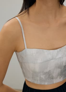 BraFree by LB Abstract Smocked Crop Top