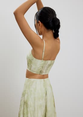 BraFree by LB Abstract Smocked Crop Top