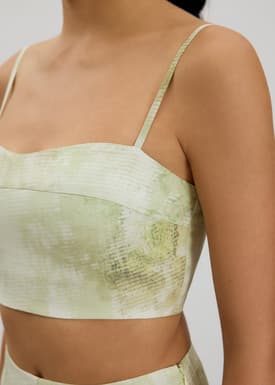 BraFree by LB Abstract Smocked Crop Top