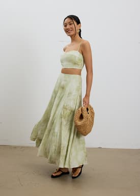 BraFree by LB Abstract Smocked Crop Top