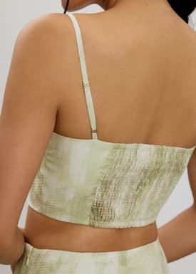 BraFree by LB Abstract Smocked Crop Top