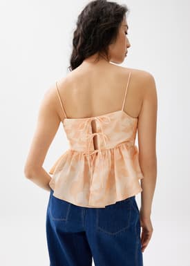 Padded Babydoll Peplum Top in Sunburst