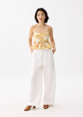 Padded Babydoll Peplum Top in Sunburst