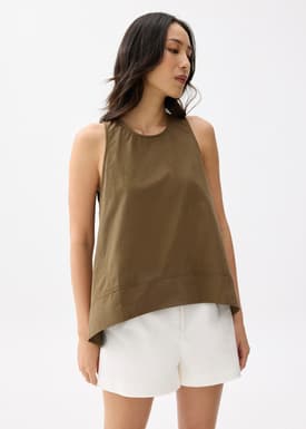 Cotton Round Neck Trapeze Tank Top