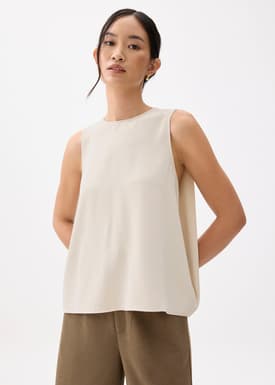 Round Neck Drape Tank Top