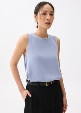 Round Neck Drape Tank Top