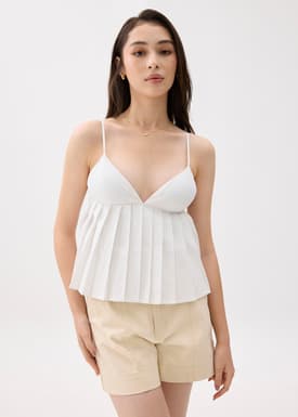 Padded Pleated Peplum Top