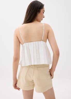Padded Pleated Peplum Top
