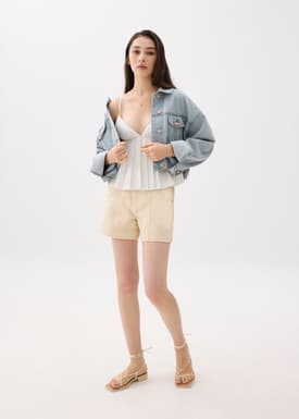 Padded Pleated Peplum Top