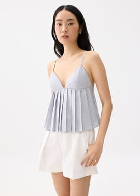 Padded Pleated Peplum Top