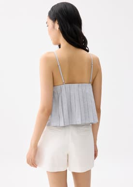 Padded Pleated Peplum Top