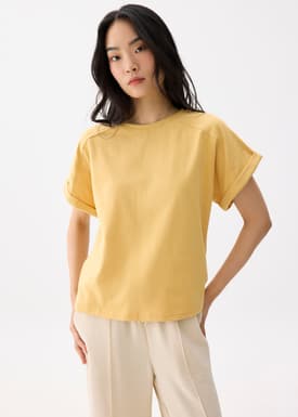 Oversized Jersey Round Neck Tee